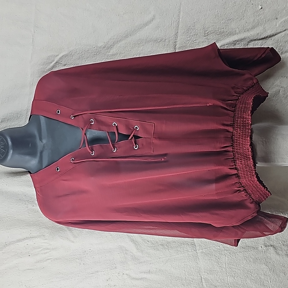 Express Sheer Tie Front Batwing Shirt - NWT